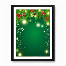 Decorative Frame Green Natale Glow Holiday Bright Traditional Festive Beautiful Light Dec (1) 2 Art Print