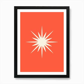 Retro Sun Red Art Print