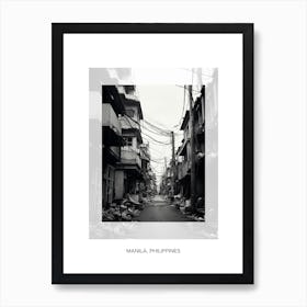 Poster Of Manila, Philippines, Black And White Old Photo 1 Art Print