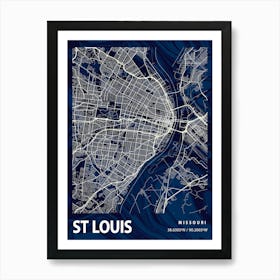 St Louis Crocus Marble Map Art Print