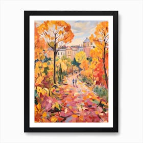 Autumn City Park Painting Villa Borghese Gardens Rome 3 Art Print