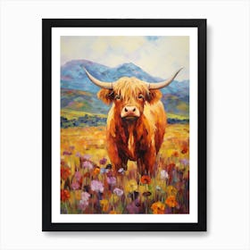 Highland Cow In The Poppies Art Print