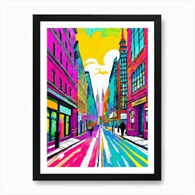 London City Street Pop Art 1 Art Print