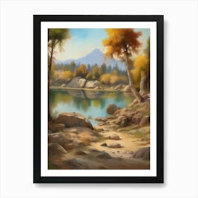 Forest Lake,Vintage Oil Painting,Farm Wall Decorations,Vintage Landscape,Vintage Landscape Oil Painting.14 1 Art Print