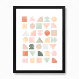 Pastel Geometric Shapes Art Print