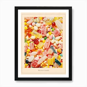 Retro Candy Rainbow Pattern Poster Art Print