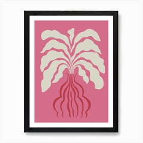 Minimal Leaf And Vase Art Print