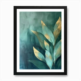 Abstract Of Green Leaves Art Print