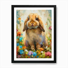 Mini Lop Rabbit Painting 4 Art Print