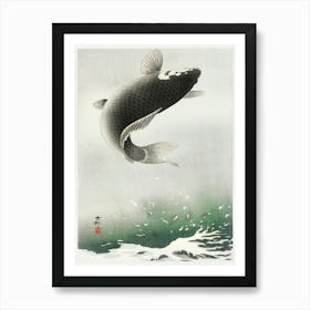 Leaping Carp (1900 1930), Ohara Koson Art Print