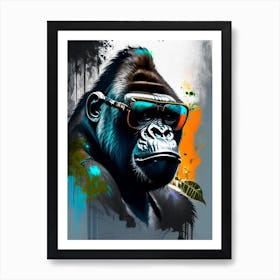 Gorilla With Sunglasses Gorillas Graffiti Style 1 Art Print