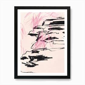 Pink Rocks Abstract Landscape Art Print