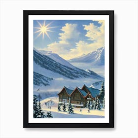 Naeba, Japan Ski Resort Vintage Landscape 1 Skiing Poster Art Print