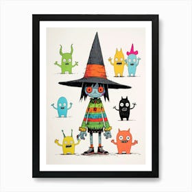 Witches And Monsters Art Print