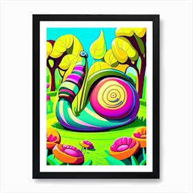 Garden Snail In Park Pop Art Art Print