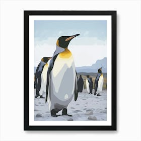 Emperor Penguin Deception Island Minimalist Illustration 2 Art Print