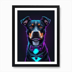 Dog Wearing Tuxedo Art Print