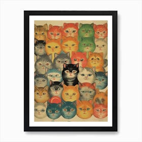 Collection Of Vintage Cats Kitsch 1 Art Print