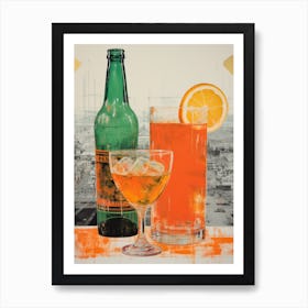 Retro Cocktail Screen Print Inspired 4 Art Print