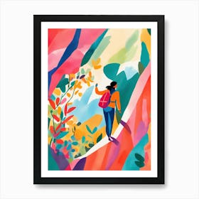 Woman on the mountain Art Print