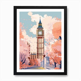 Big Ben, London   Cute Botanical Illustration Travel 0 Art Print