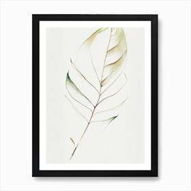 Vanilla Leaf Minimalist Watercolour 2 Art Print