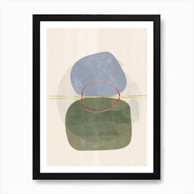 Green Gold Blue Abstract Art Print