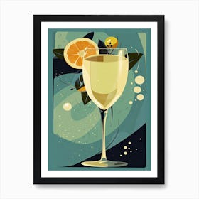 French 75 Cocktail Mid Century Modern 2 Art Print