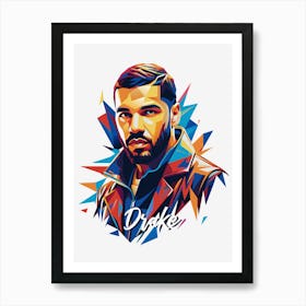 Drake 03 Portrait Music Icon Style WPAP Pop Art Art Print