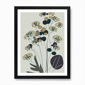 Meadow Rue Wildflower Modern Muted Colours 2 Art Print