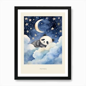 Baby Panda Cub 1 Sleeping In The Clouds Nursery Poster Art Print