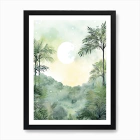 Watercolour Of El Yunque National Forest   Puerto Rico Usa 2 Art Print