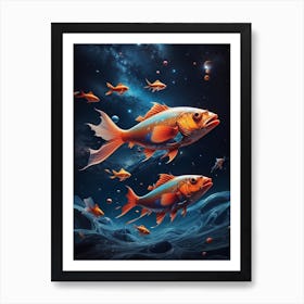 Fishes In Space Art Print