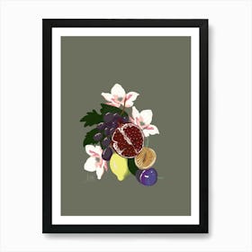 Fruits And Flowers Art Print