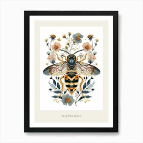 Colourful Insect Illustration Yellowjacket 13 Poster Art Print