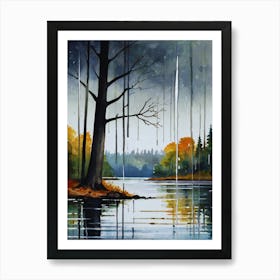 Rain On The Lake Art Print