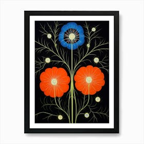 Nigella 1 Hilma Af Klint Inspired Flower Illustration Art Print