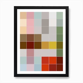 Colorful Checkered Tiles Art Print