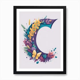 Colorful Letter C Illustration 14 Art Print