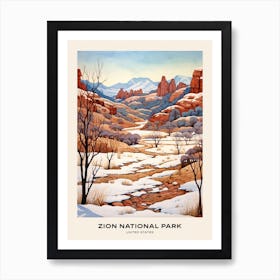 Zion National Park United States 3 Poster Art Print