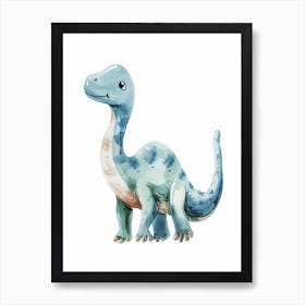 Blue Pastel Dryosaurus Dinosaur 1 Art Print