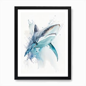Whitetip Reef Shark 3 Watercolour Art Print
