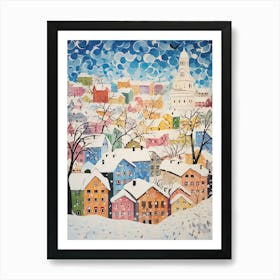 Winter Snow Tallinn   Estonia Snow Illustration Art Print