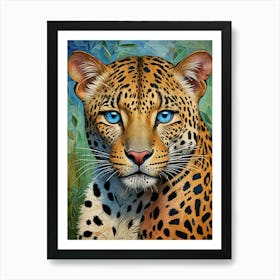 Leopard With Blue Eyes Art Print