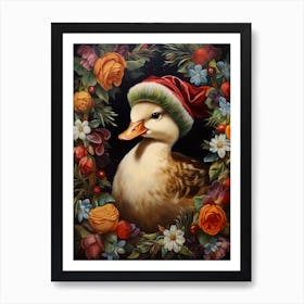 Traditional Christmas Duckling 3 Art Print