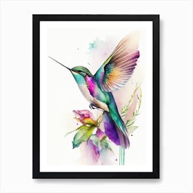 Berylline Hummingbird Cute Neon 2 Art Print