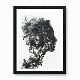 Smoke - Portrait Of A Woman 1 Art Print