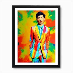 Ezra Miller Colourful Pop Movies Art Movies Art Print