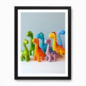 Smiling Toy Dinosaur Friends Art Print
