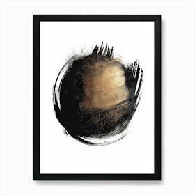 Abstract Black And Gold Painting 82 Art Print